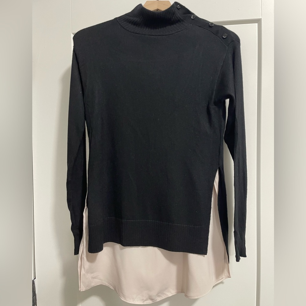 NWT Ann Taylor Turtleneck Mixed Media Sweater